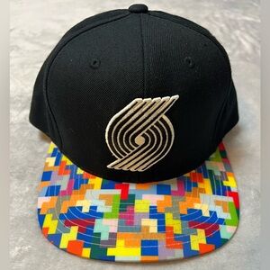 Portland Trailblazers minecraft Black Cap with Colorful Brim and Logo
